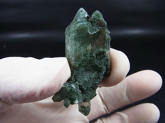 画像: インド・マニハール産クリア水晶（カテドラル/インターフェレンス/ＤＴ/クローライト入り） 19.3g