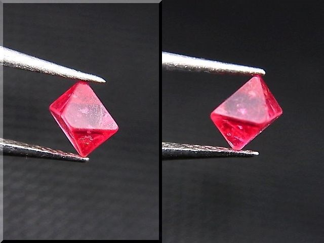 画像: ミャンマー・モゴック産宝石質ホットピンクスピネル結晶（八面体） 0.7カラット