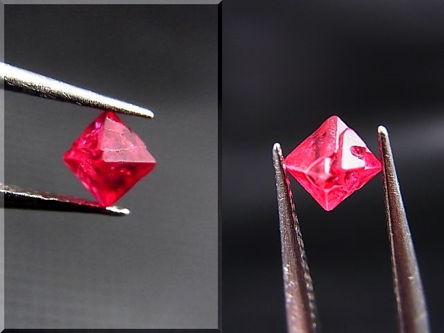 画像: ミャンマー・モゴック産宝石質ホットピンクスピネル結晶（双晶） 0.5カラット