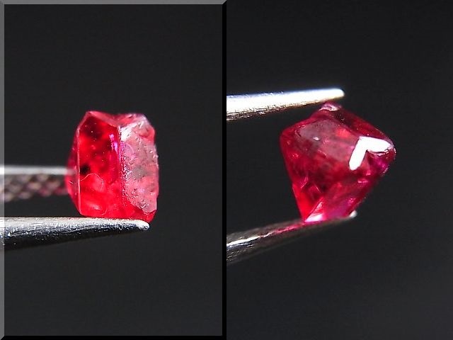 画像: ミャンマー・モゴック産宝石質レッドスピネル結晶（双晶） 0.7カラット