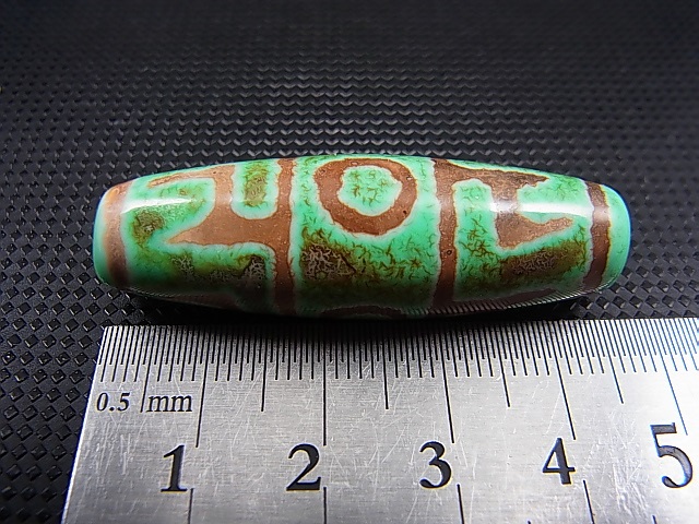 画像: ヴィンテージ：「雪域天珠：老緑色三眼蓮師法器」西蔵（チベット）天珠 直径約13.5×46.5mm