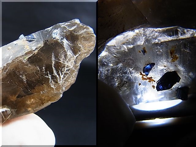 画像: ノルウェー産ライトスモーキー水晶（ブルーアナテース付き） 24.6g