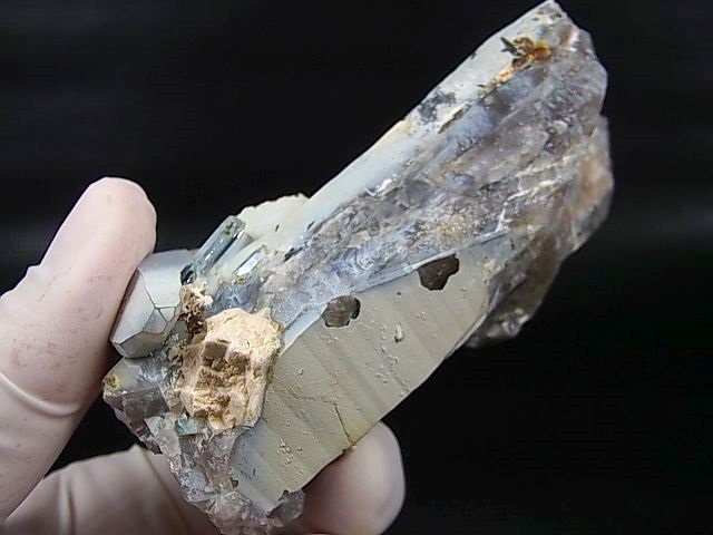 画像: ベトナム・タインホア産アクアマリン付きスモーキー水晶 161.9g