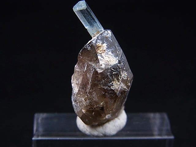画像: ベトナム・タインホア産アクアマリン付きスモーキー水晶 3.7g