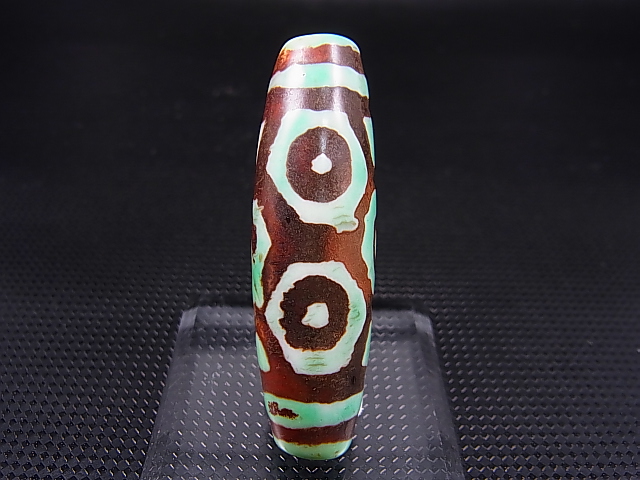 画像2: ヴィンテージ：「雪域天珠：老緑色六眼」西蔵（チベット）天珠 直径約14×48.5mm