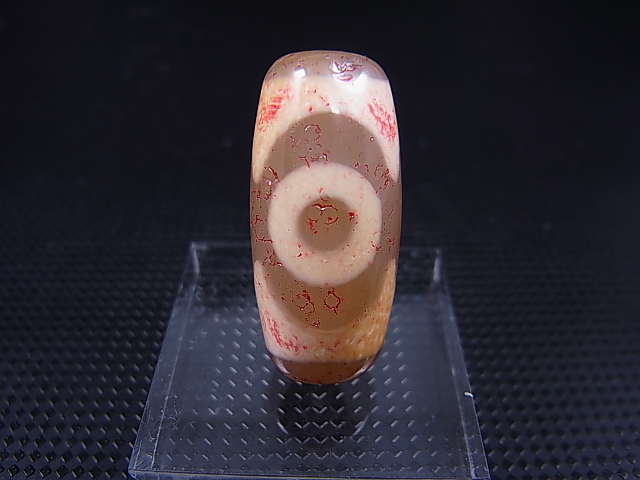 画像: 「三眼」（赤朱砂入り）現代天珠 直径約12.5×27.5mm