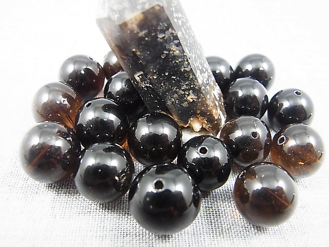 画像: オリジナル加工：フィンランド・リプシニエミ産モリオン（黒水晶/ケアンゴーム）・ビーズ 12.5mm平均