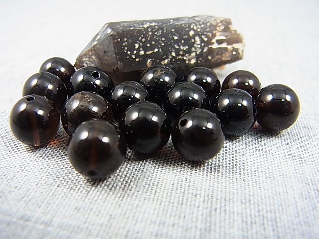 画像: オリジナル加工：フィンランド・リプシニエミ産モリオン（黒水晶/ケアンゴーム）・ビーズ 9.5mm平均