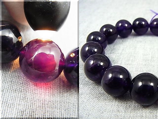 画像: ザンビア産カラーシフト/ディープカラーアメジスト粒売りビーズ 13mm平均