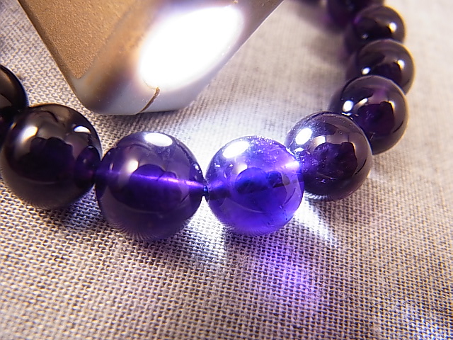 画像2: ザンビア産カラーシフト/ディープカラーアメジスト粒売りビーズ 9.5mm平均