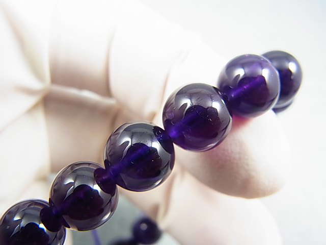 画像: ザンビア産カラーシフト/ディープカラーアメジスト粒売りビーズ 9.5mm平均
