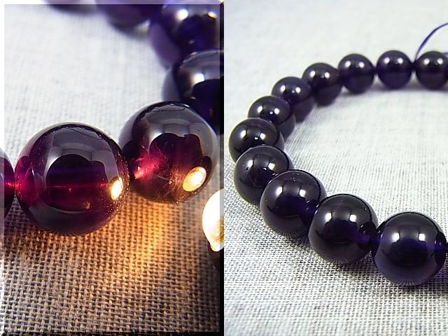 画像: ザンビア産カラーシフト/ディープカラーアメジスト粒売りビーズ 9.5mm平均