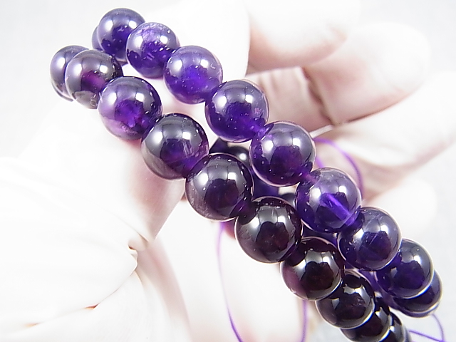 画像: ザンビア産カラーシフト/ディープカラーアメジスト粒売りビーズ 8.5mm平均