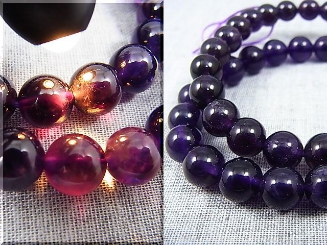 画像: ザンビア産カラーシフト/ディープカラーアメジスト粒売りビーズ 8.5mm平均