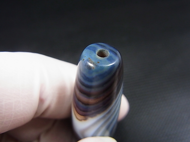 画像: ボツワナ産ピクチャーアゲート現代天珠 直径約14.5×61.5mm