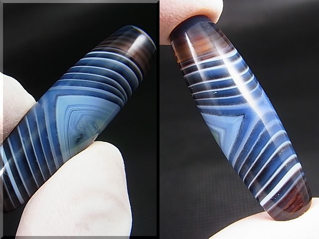 画像: ボツワナ産ピクチャーアゲート現代天珠 直径約11.5×39mm