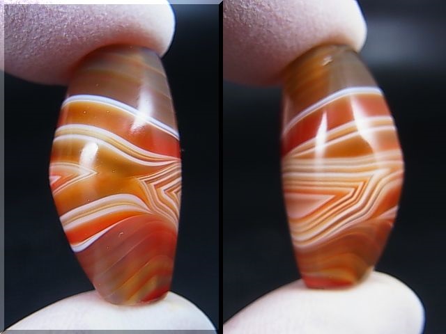 画像: ブラジル産カーネリアンアゲート現代天珠 直径約13.5×26.5mm