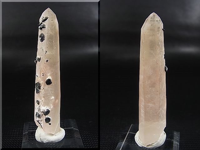 画像: 内モンゴル産アイアンローズ付きピンク水晶（レーザー型） 11.6g