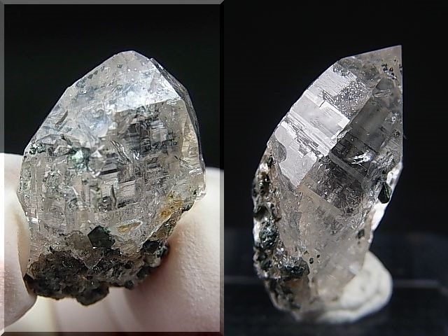 画像: ガネーシュヒマール・ラパ産水晶原石（フックサイト＆バイオタイト/付着・内包） 6.3g