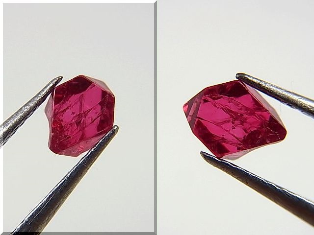 画像: 宝石品質：ミャンマー・モゴック産宝石質ホットピンクスピネル結晶（双晶） 0.7カラット