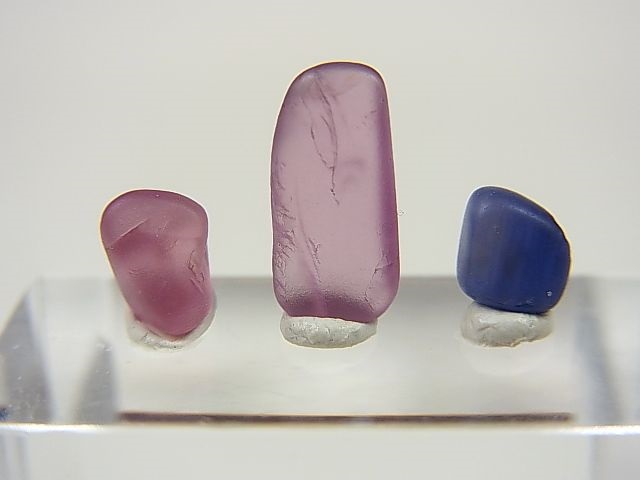 画像1: ベトナムLuc Yen産シルキーサファイア原石（ブルー＆パープルピンク/自然研磨） 3点セット トータル 4.0カラット