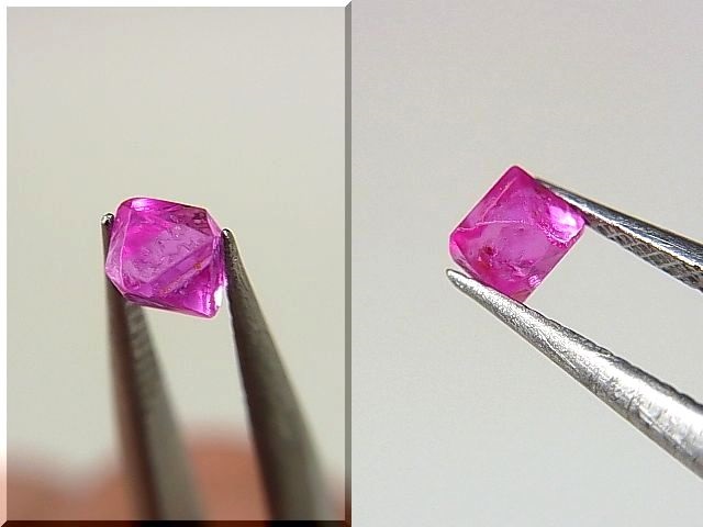画像: ミャンマー・モゴック産宝石質ピンクスピネル結晶（双晶） 0.8カラット
