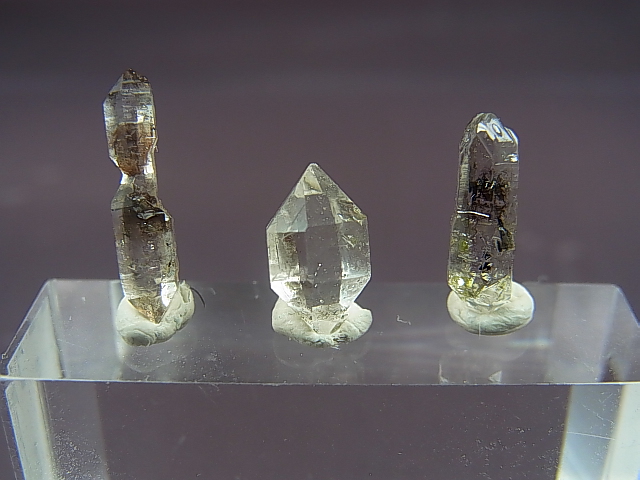 画像: スペイン・アストゥリアス産ペトロリウム水晶（ＤＴ/セプター） 3点セット トータル 0.9g