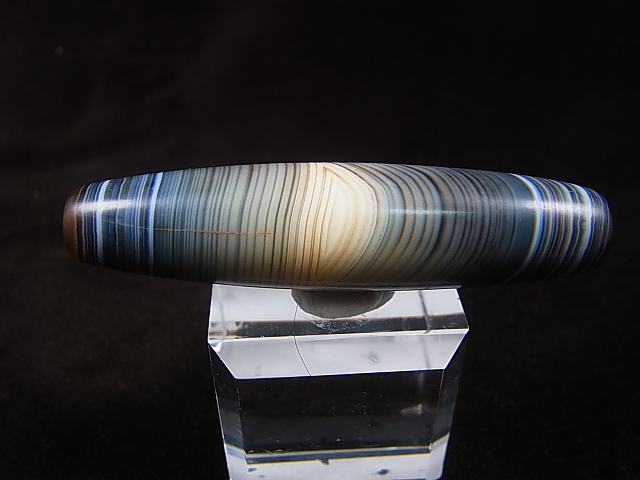 画像: ボツワナ産ピクチャーアゲート現代天珠 直径約14×60mm