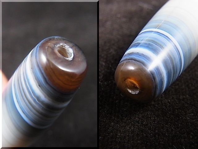 画像: ボツワナ産ピクチャーアゲート現代天珠 直径約14×60mm