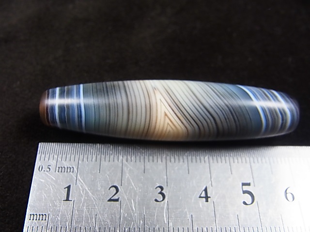 画像: ボツワナ産ピクチャーアゲート現代天珠 直径約14×60mm