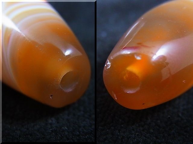 画像: ブラジル産カーネリアンアゲート現代天珠 直径約14×29mm