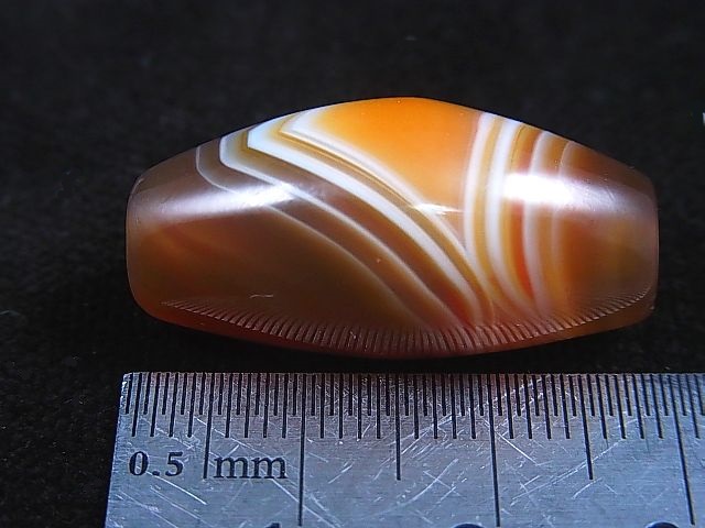画像: ブラジル産カーネリアンアゲート現代天珠 直径約14×29mm