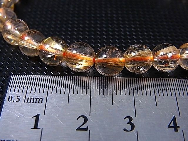 画像: ブラジル産タイチンルチル入りクリア水晶ブレスレット 7mm平均 内寸：約16cm