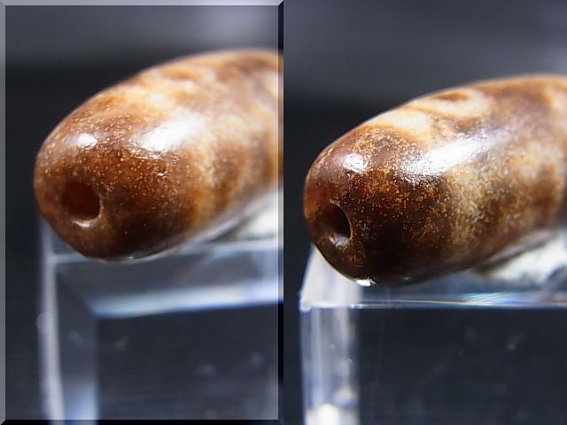 画像: 「九眼」（右下がり）現代天珠 直径約13×37mm