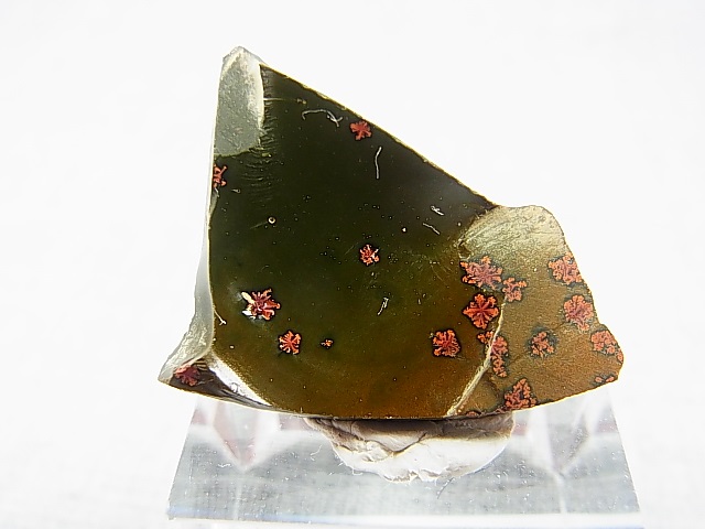 画像: 飯盛ラボストーン（IL-stone）「レアカラー：ブラッドストーン（紅葉石）」ガラス原石（片面研磨） 17.3カラット
