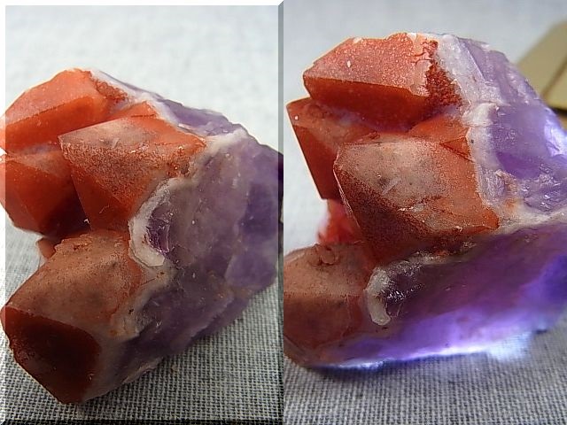画像: ドイツ・ザクセン州産レッドキャップアメジスト原石（連晶） 42.1g