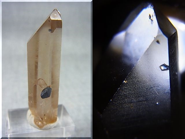 画像: ノルウェー産ライトシトリンスモーキー水晶（付着・内包アナテース付き/透過あり） 11.0g