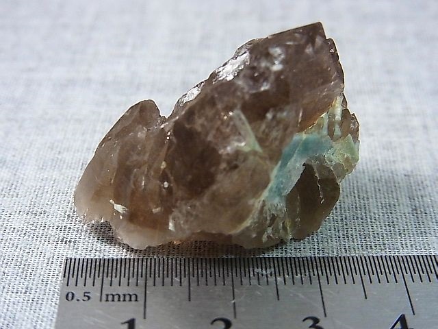 画像: ベトナム・タインホア産アクアマリン付きスモーキー水晶（DT多連晶型） 20.3g