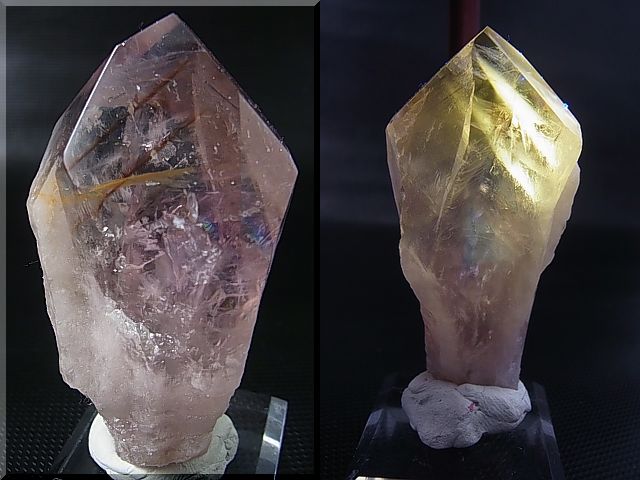 画像: ブラジル・コルデイロス産アメジスタドーラダ/蛍光ファントムアメジスト（錐面研磨） 74.5g