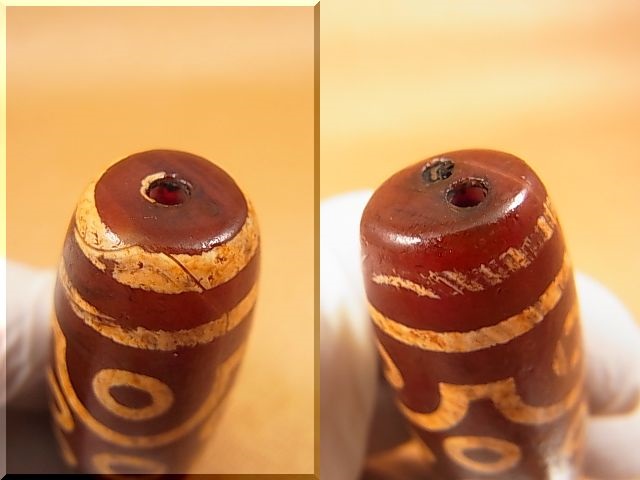 画像: 「二十一眼」（ドラゴンライン入り）老礦（ろうこう）現代天珠 直径約20.5×72mm