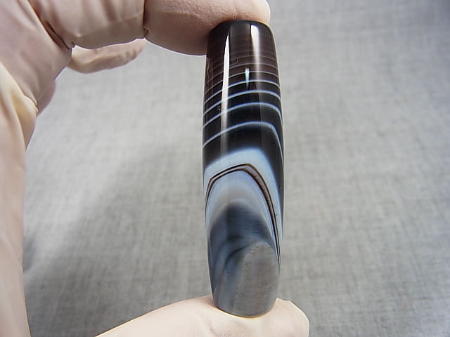 画像: ボツワナ産ピクチャーアゲート現代天珠 直径約15×53.5mm
