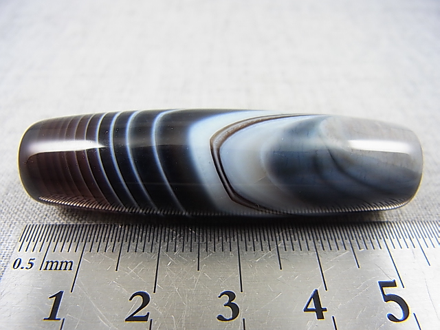 画像: ボツワナ産ピクチャーアゲート現代天珠 直径約15×53.5mm