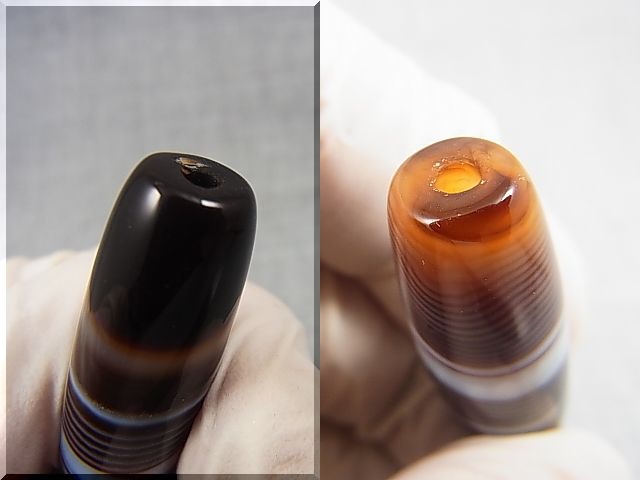 画像: ボツワナ産ピクチャーアゲート現代天珠 直径約12.5×43mm