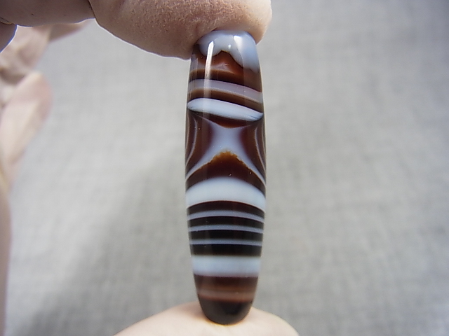 画像: ボツワナ産ピクチャーアゲート現代天珠 直径約11.5×43mm