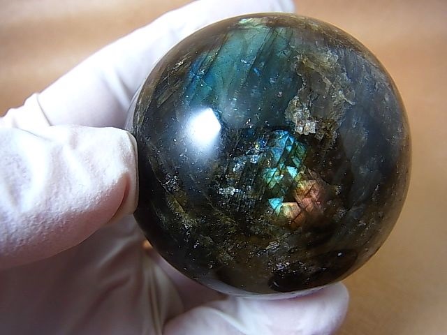 画像: マダガスカル産ラブラドライトSA丸玉（メタリックカラー） 56mm