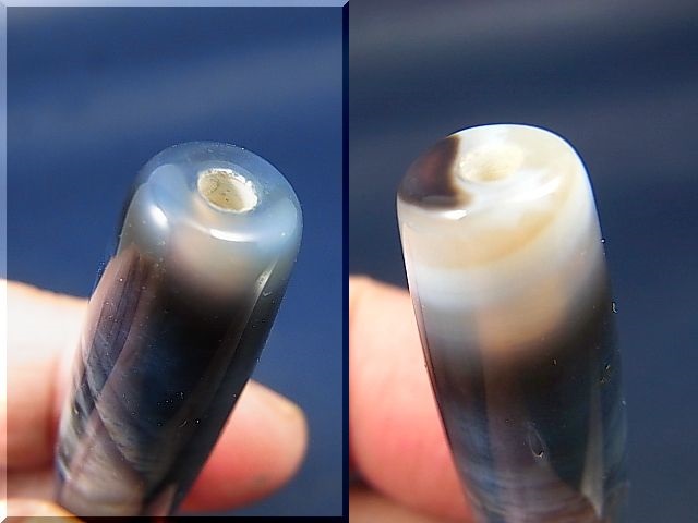 画像: ボツワナ産ピクチャーアゲート現代天珠（自然一眼） 直径約13×52mm