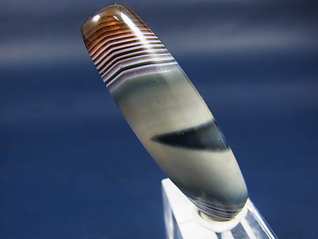 画像: ボツワナ産ピクチャーアゲート現代天珠 直径約14×46.5mm