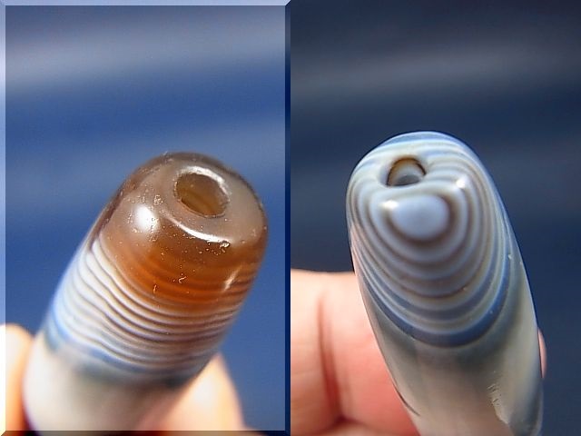 画像: ボツワナ産ピクチャーアゲート現代天珠 直径約14×46.5mm