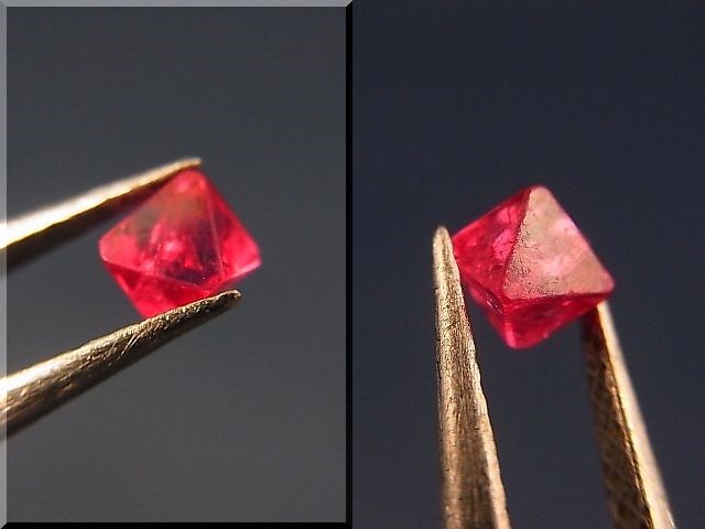 画像: ミャンマー・モゴック産宝石質レッドスピネル結晶（八面体） 0.3カラット