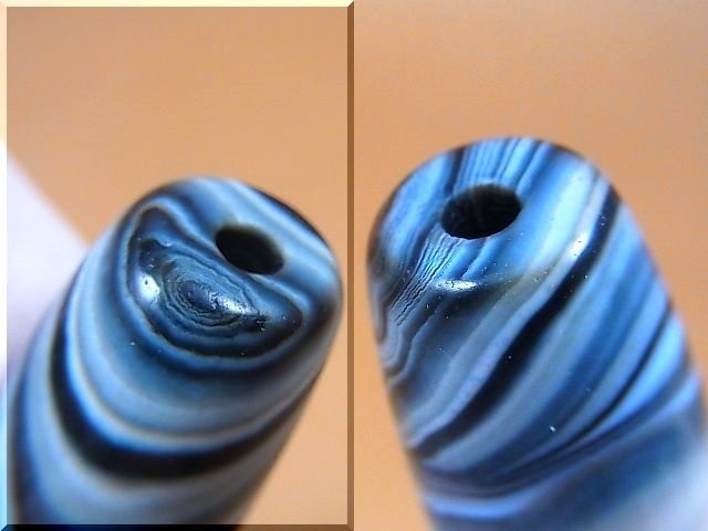 画像: ボツワナ産ピクチャーアゲート現代天珠（自然一眼） 直径約14×37.5mm